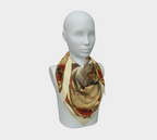 The Matador Collection-100% Silk Scarf-Red Cameo Bull with Antique White