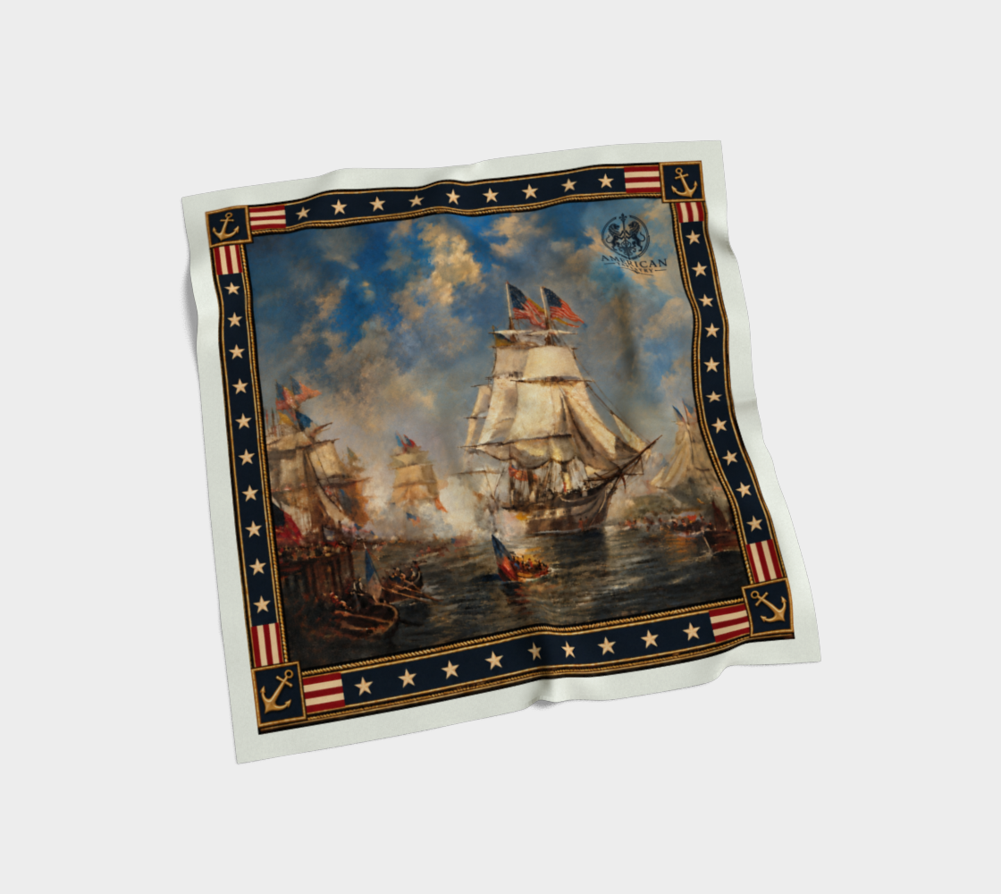 100% Silk Scarf — Return of the Constitution — White Border