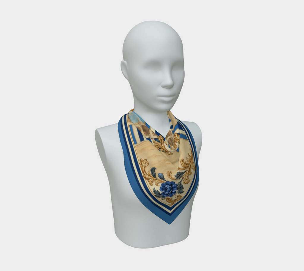 The Matador Collection: 100% Silk Scarf in Blue Tones