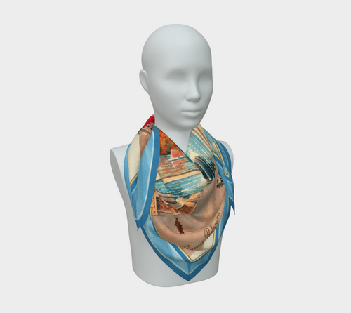 100% Silk Scarf — Bethesda Fountain, Central Park, NYC — Blue