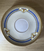 100% Silk Scarf — Inspired by Louis C. Tiffany (1848–1933) and a French Teacup and Saucer — Gold Lions on Antique White